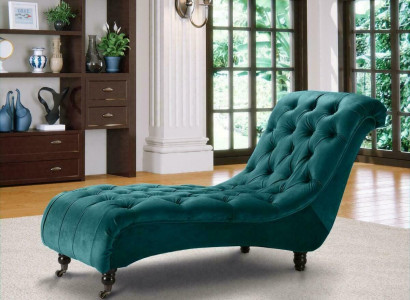 Chesterfield Samt Chaise Lounge Designer Sofa Club Liege Textil Stoff Polster